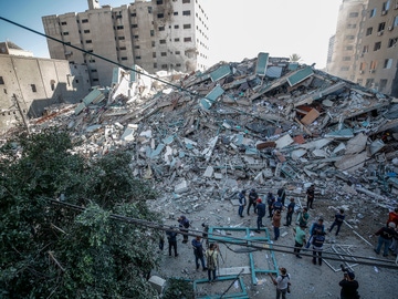 Domicilios derribados por las bombas de esta madrugada en Israel