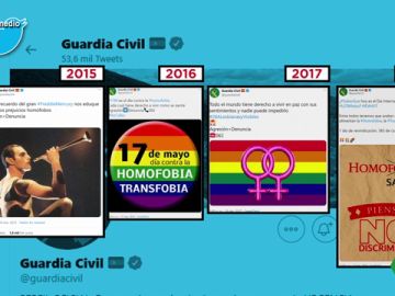 Estos son los tuits de la Guardia Civil en defensa del colectivo LGTBI desde 2015