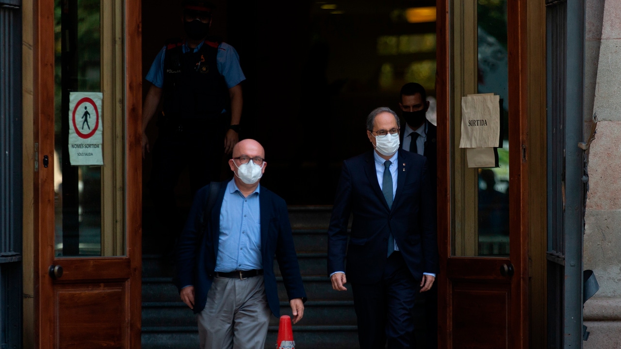 Quim Torra a su salida este miércoles al Tribunal Superior de Justicia de Cataluña
