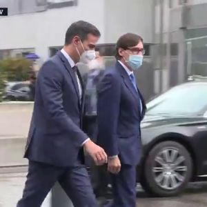 Pedro Sánchez y Salvador Illa, a su llegada al Hospital La Paz Pedro Sánchez y Salvador Illa, a su llegada al Hospital La Paz