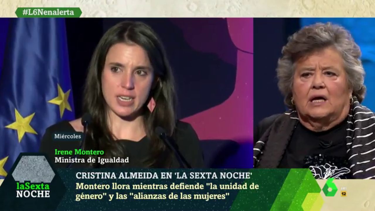 Cristina Almeida ve &quot;innecesarias&quot; las lágrimas de Montero: &quot;Quería recomponer al movimiento feminista&quot;