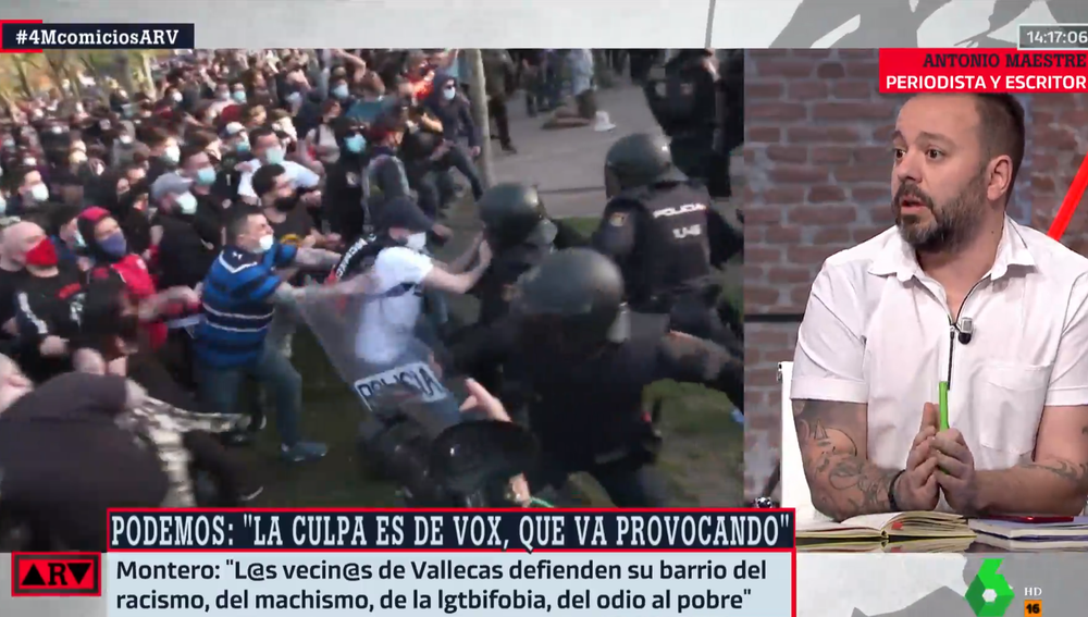 Antonio Maestre, sobre el mitin de Vox: "Eran vecinos de Vallecas que no toleraban ese acto contra sus vecinos"