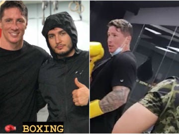 Fernando Torres y Omar Montes practicando boxeo Fernando Torres y Omar Montes practicando boxeo